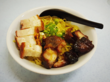 Hakka Noodles with Char Siew & Roasted Pork